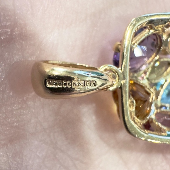 Filigree Gemstone Pendant: 14K Gold Amethyst, Citrine, Peridot, Topaz - Picture 11 of 12